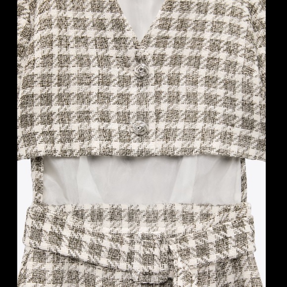 Zara Cut out Plaid Dress - Picture 6 of 6